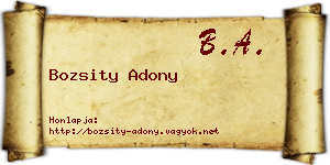 Bozsity Adony névjegykártya