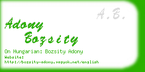 adony bozsity business card